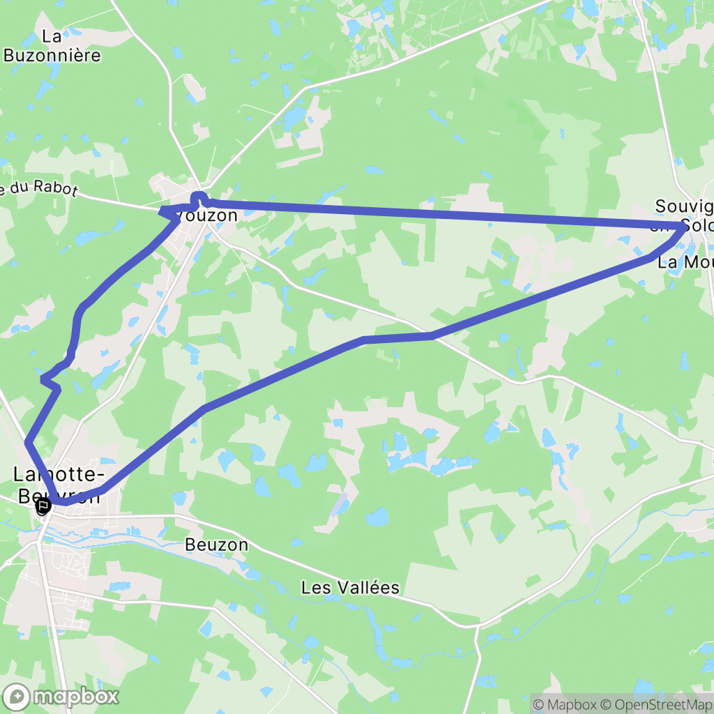 Lamotte-Beuvron : carte du parcours de randonnée - France