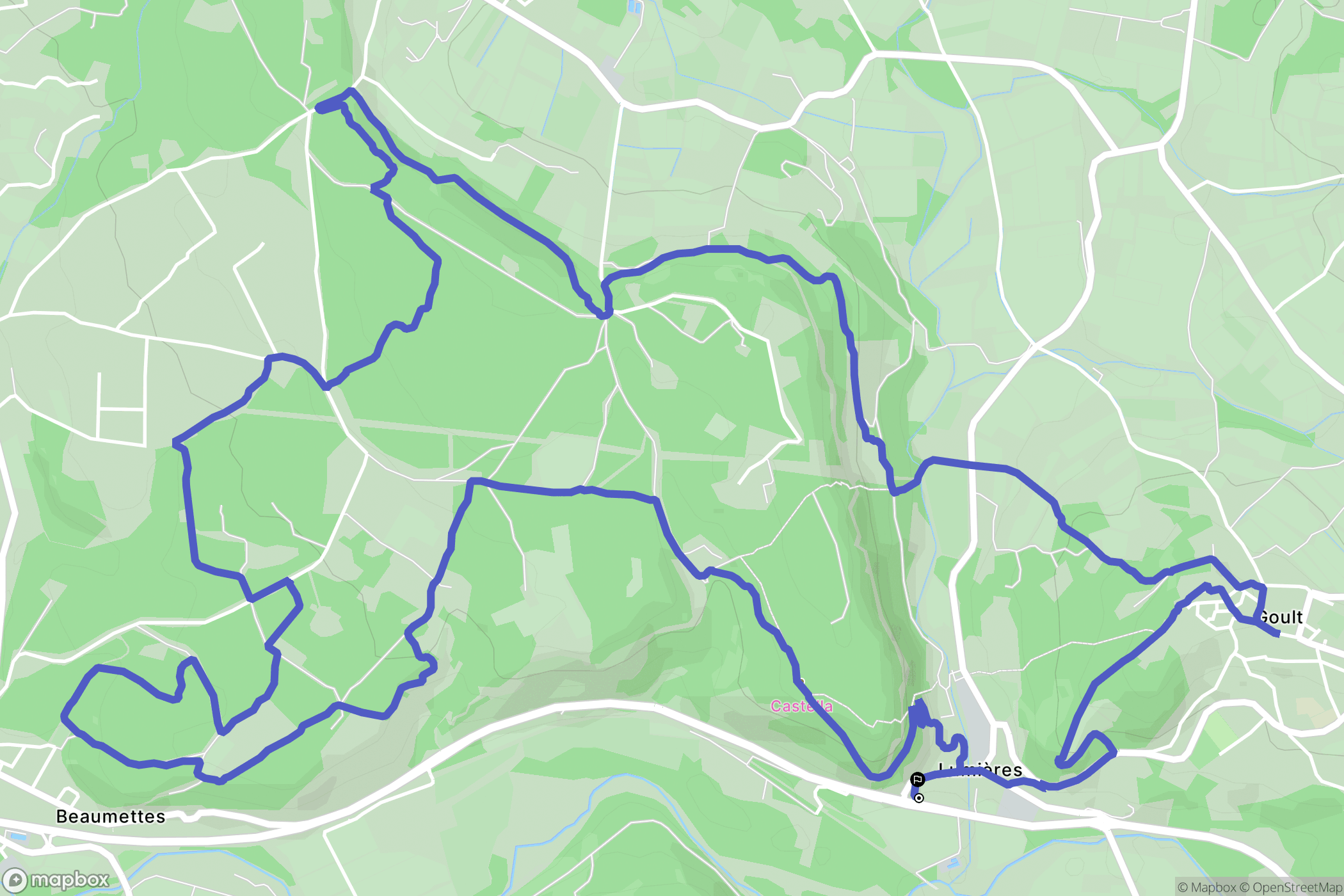 Goult : carte du parcours de randonnée - France