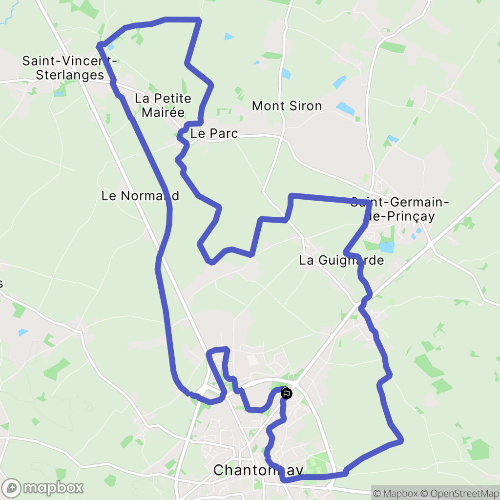 Chantonnay : carte du parcours de randonnée - France
