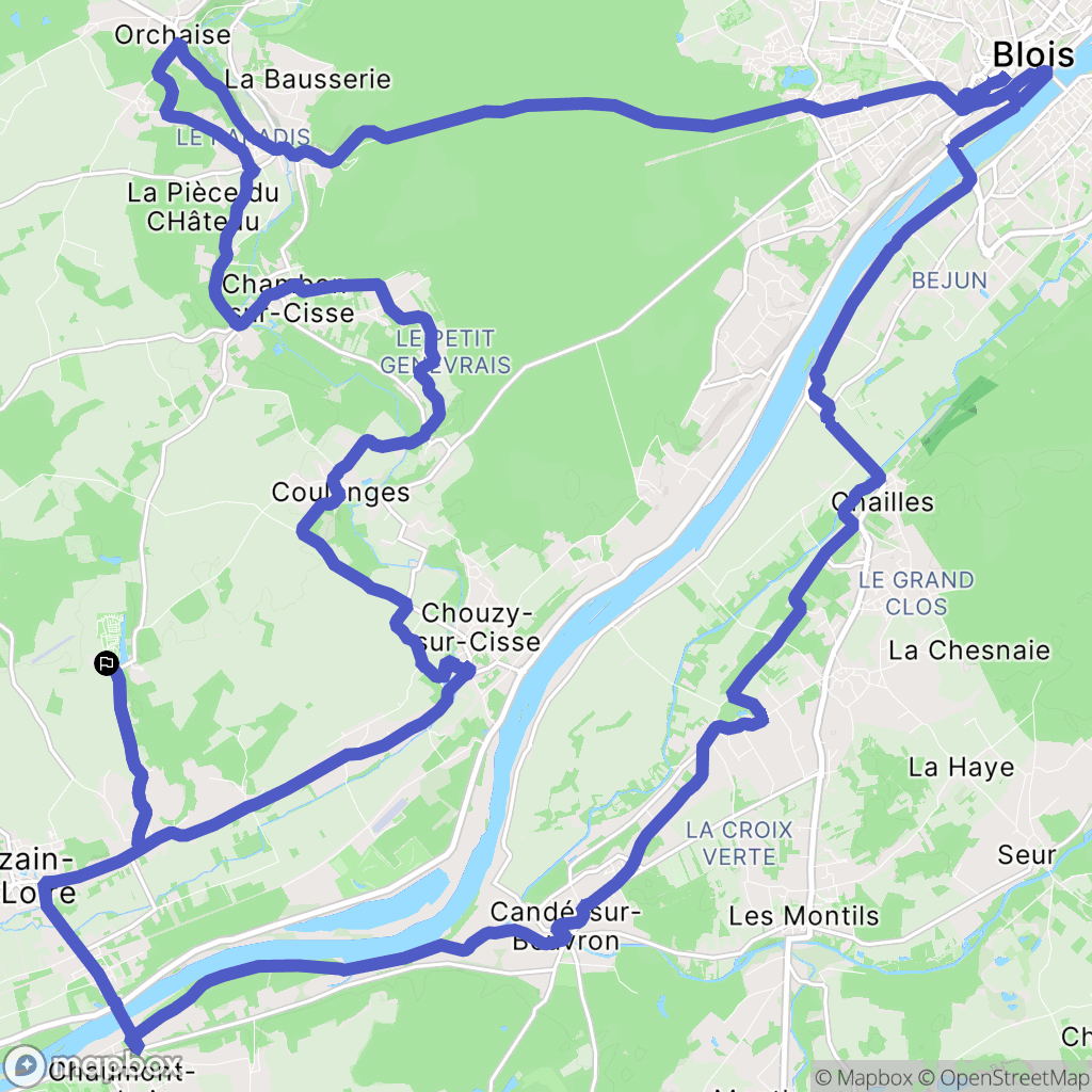Veuzain-sur-Loire : carte du parcours de randonnée - France