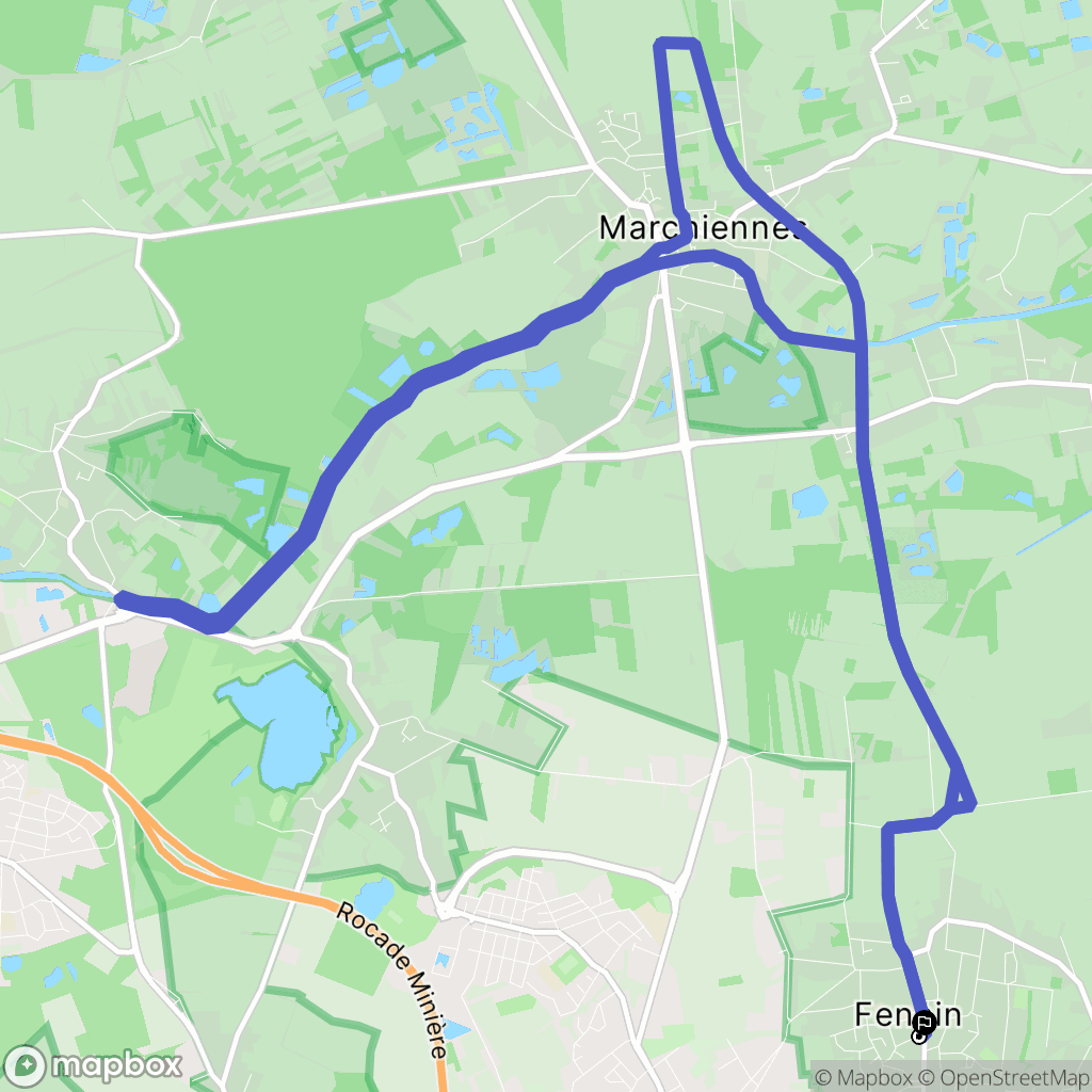 Fenain : carte du parcours de randonnée - France