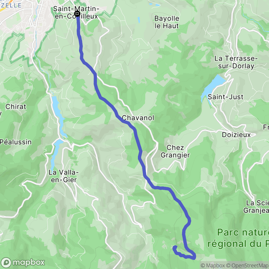 Saint-Chamond : carte du parcours de randonnée - France