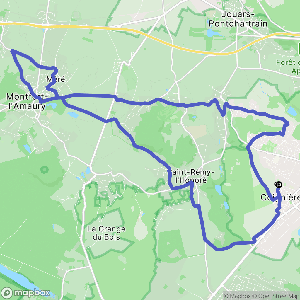 Coignières : carte du parcours de randonnée - France