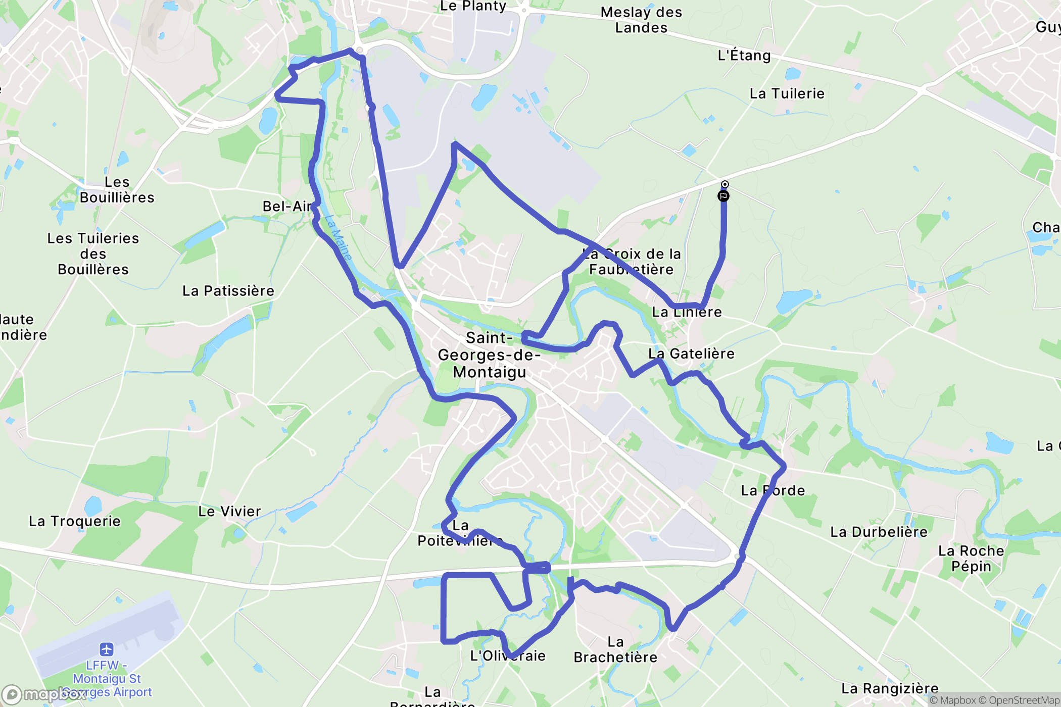 Montaigu-Vendée : carte du parcours de randonnée - France