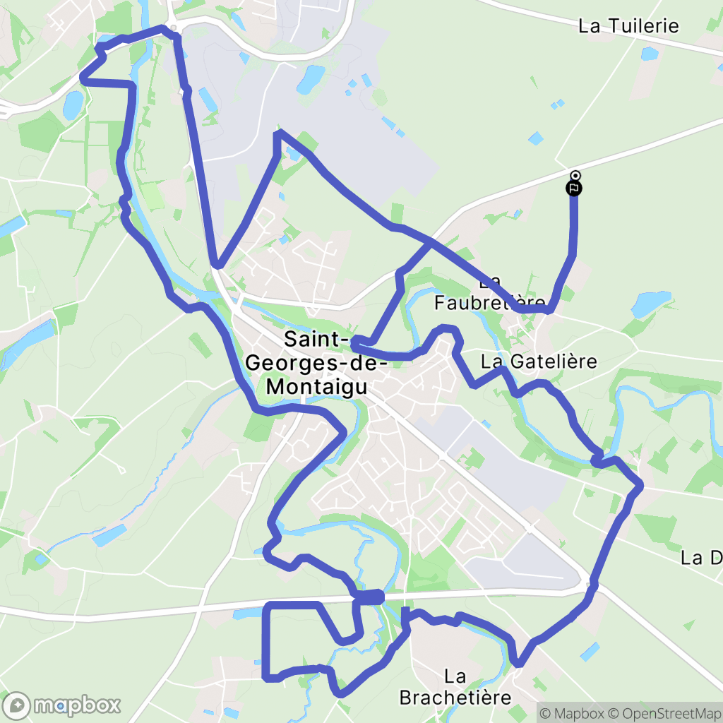 Montaigu-Vendée : carte du parcours de randonnée - France