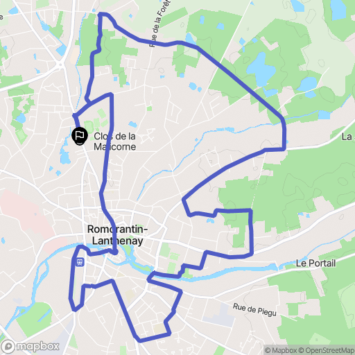 Romorantin-Lanthenay : carte du parcours de randonnée - France