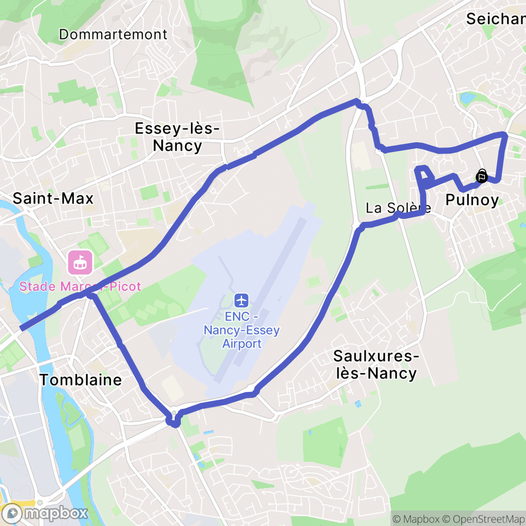 Pulnoy : carte du parcours de randonnée - France
