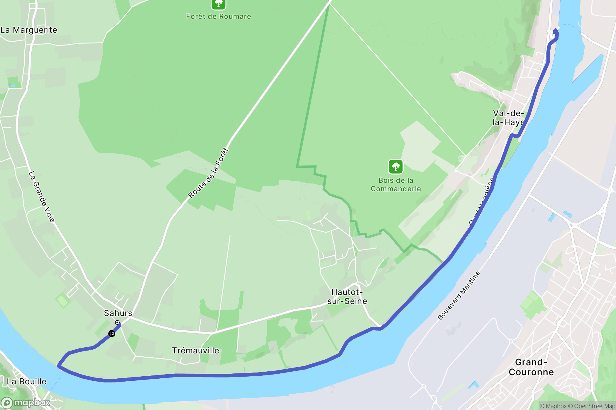 Sahurs : carte du parcours de randonnée - France