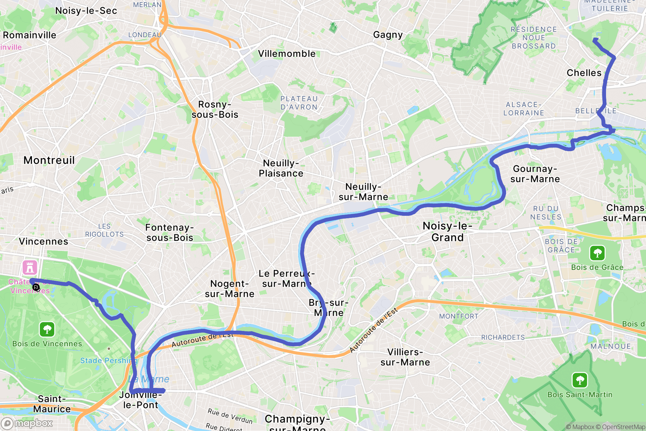 Paris : carte du parcours de randonnée - France