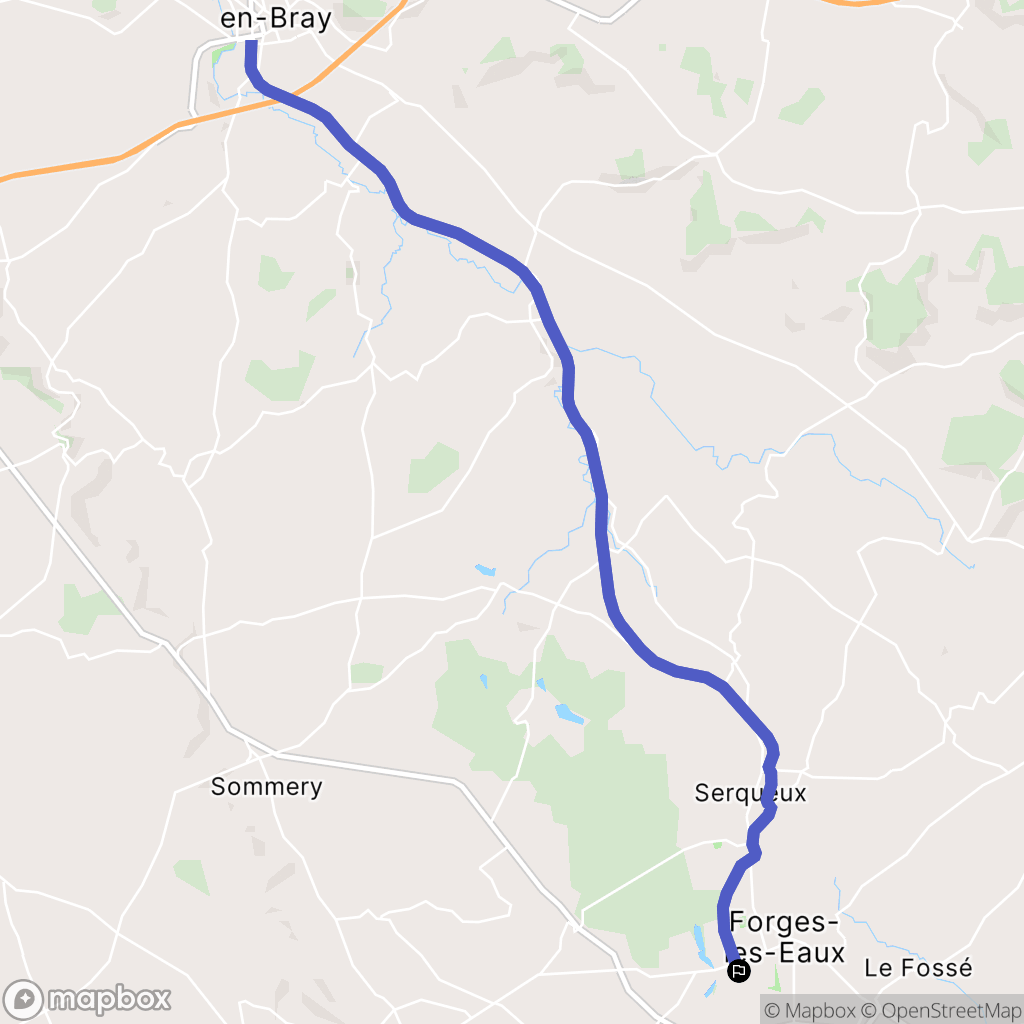 Forges-les-Eaux : carte du parcours de randonnée - France