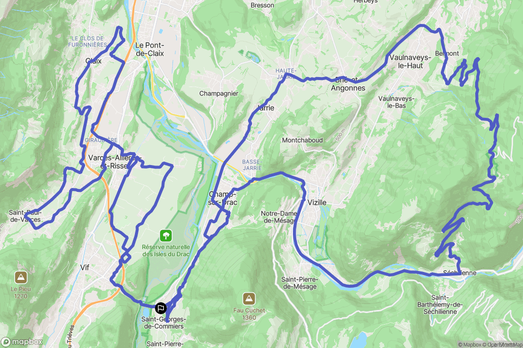 Saint-Georges-de-Commiers : carte du parcours de randonnée - France