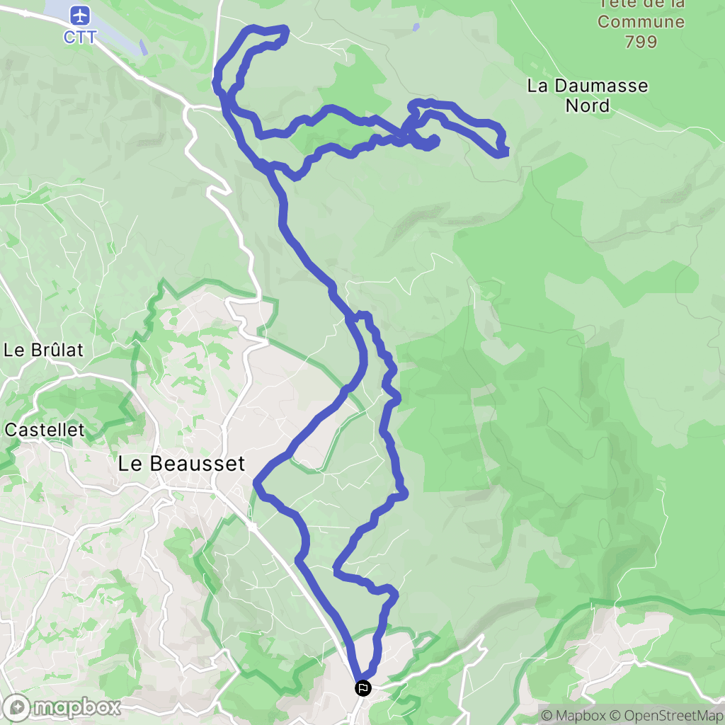 Évenos : carte du parcours de randonnée - France