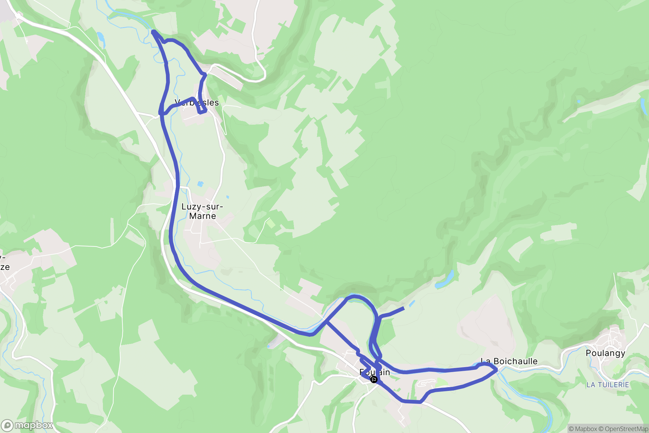 Foulain : carte du parcours de randonnée - France