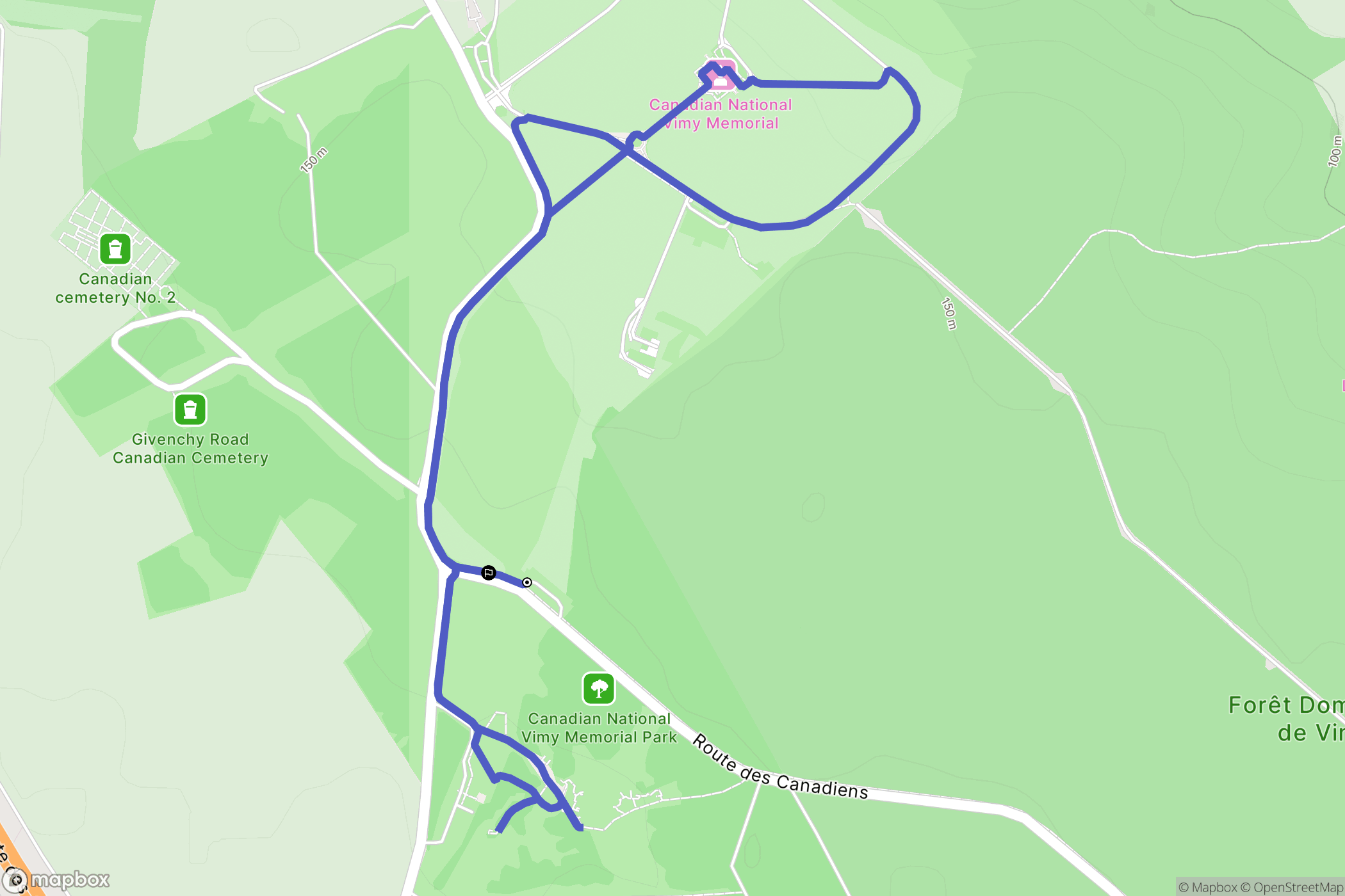 Neuville-Saint-Vaast : carte du parcours de randonnée - France