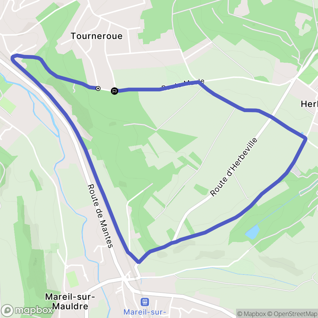 Maule : carte du parcours de randonnée - France