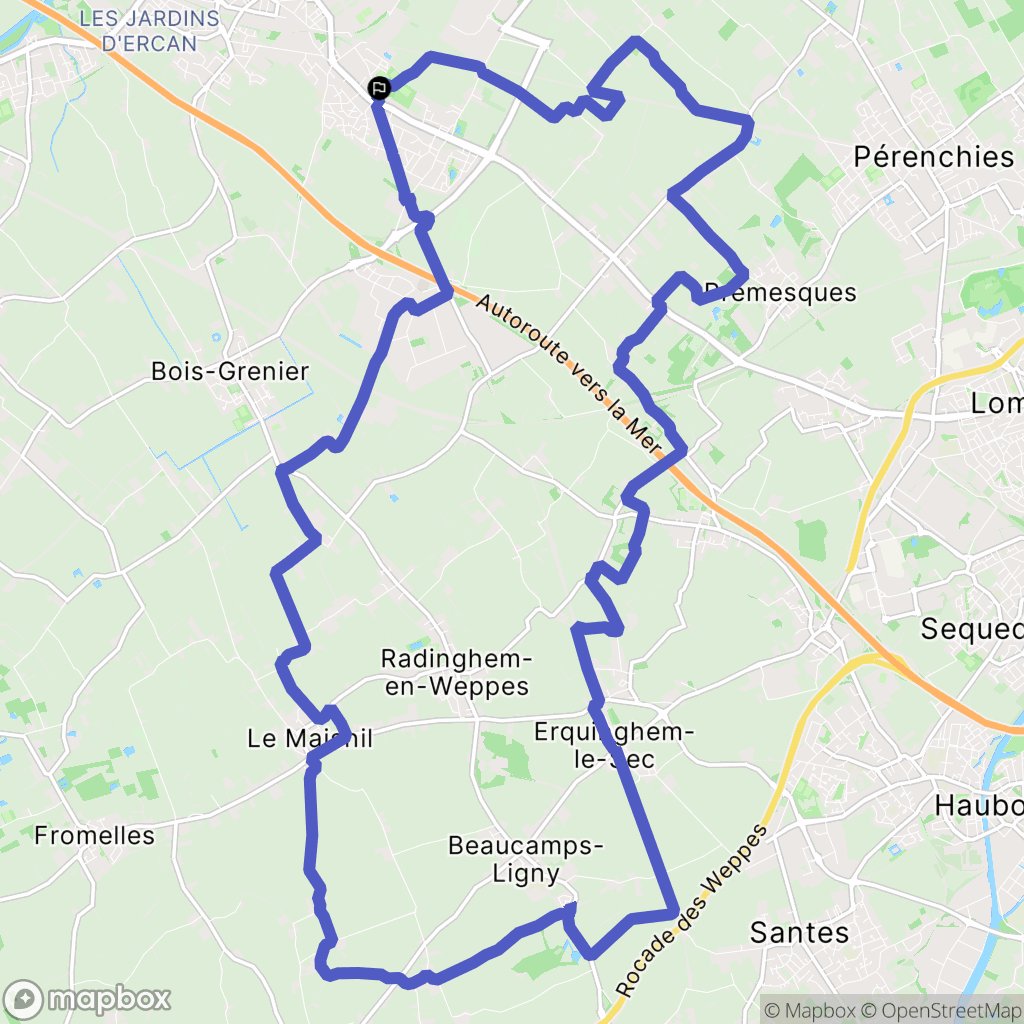 La Chapelle-d'Armentières : carte du parcours de randonnée - France