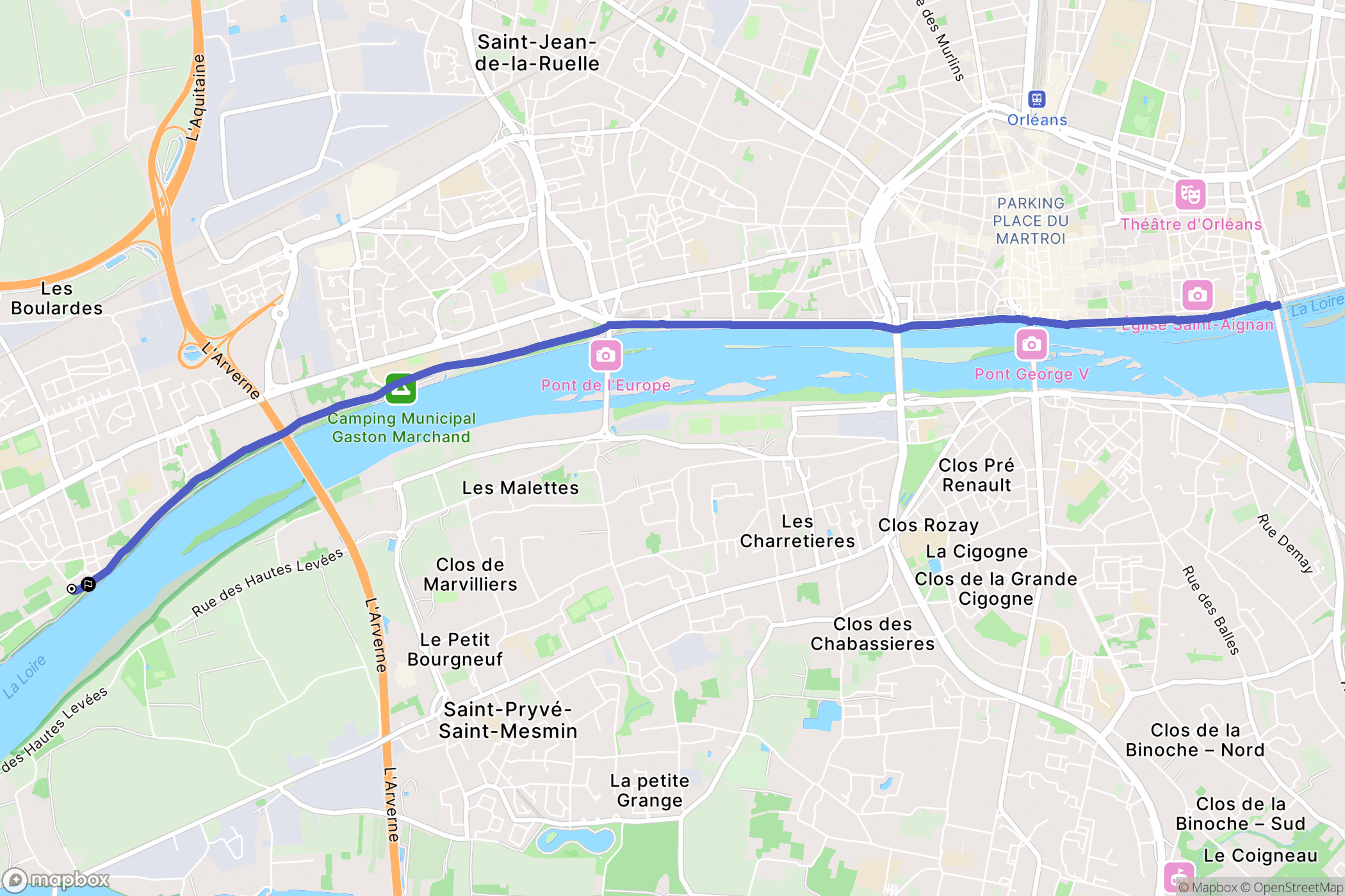 La Chapelle-Saint-Mesmin : carte du parcours de randonnée - France