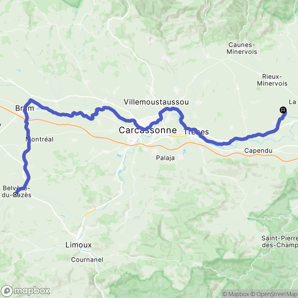 Belvèze-du-Razès : carte du parcours de randonnée - France
