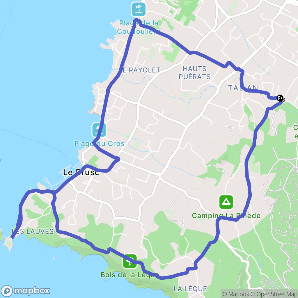 Six-Fours-les-Plages : carte du parcours de randonnée - France