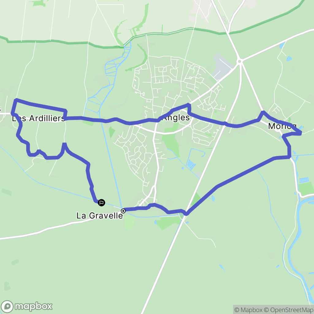 Angles : carte du parcours de randonnée - France