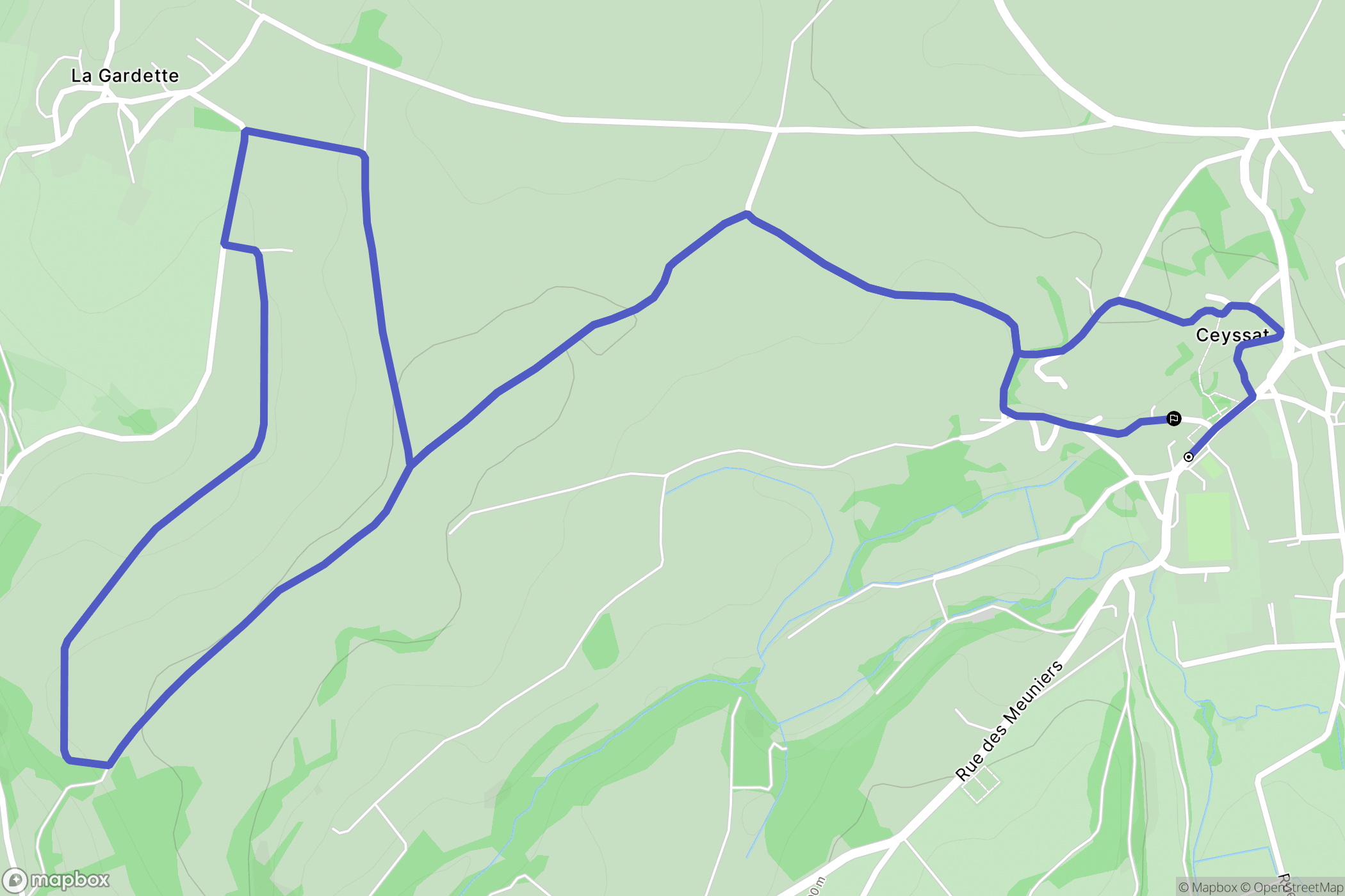 Ceyssat : carte du parcours de randonnée - France