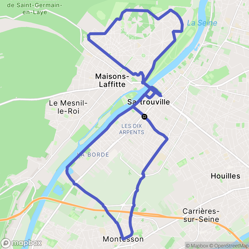 Sartrouville : carte du parcours de randonnée - France