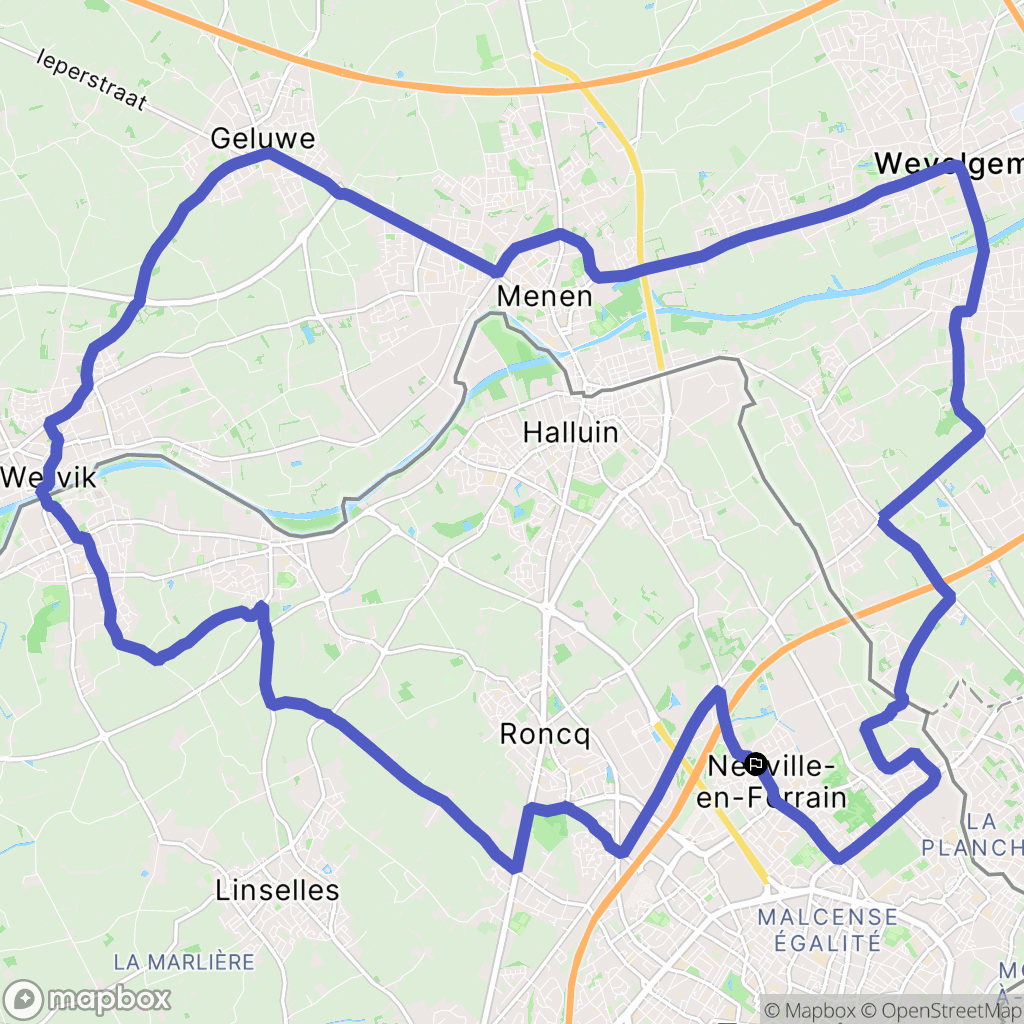 Neuville-en-Ferrain : carte du parcours de randonnée - France