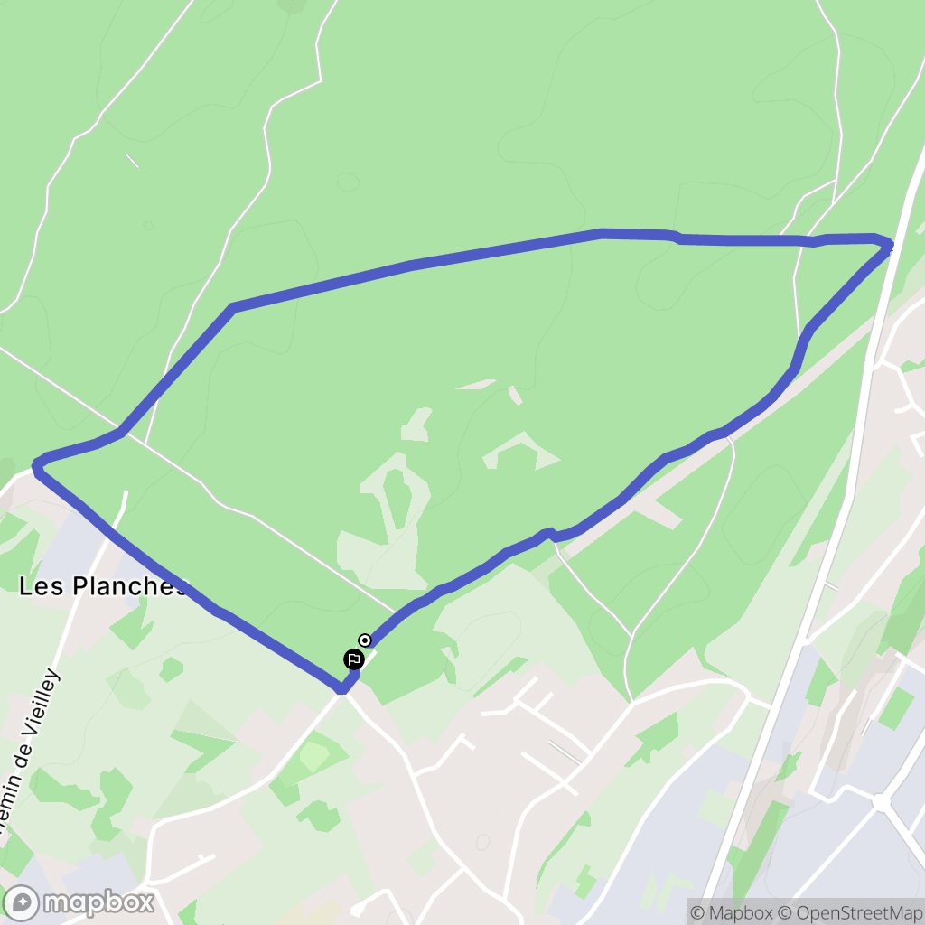 Besançon : carte du parcours de randonnée - France