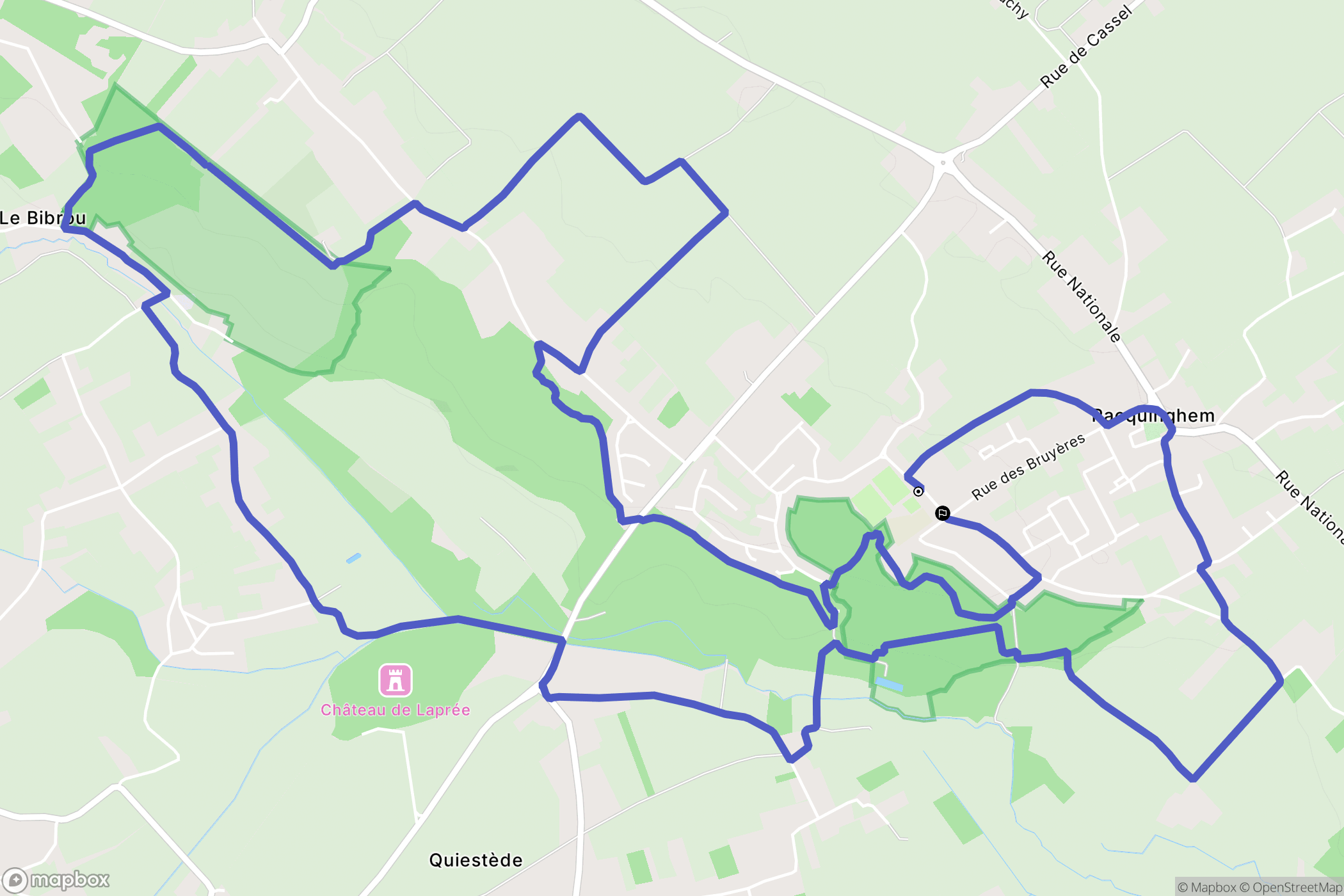 Racquinghem : carte du parcours de randonnée - France