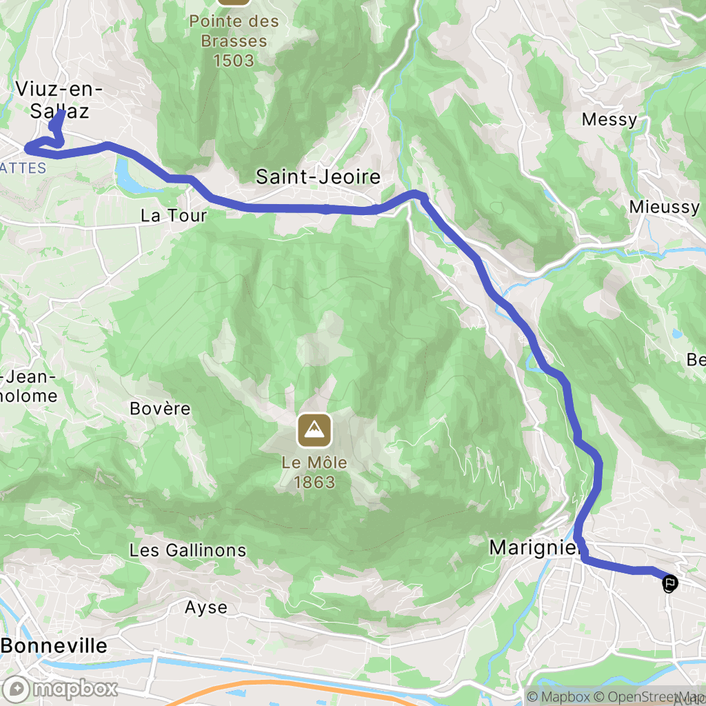 Thyez : carte du parcours de randonnée - France
