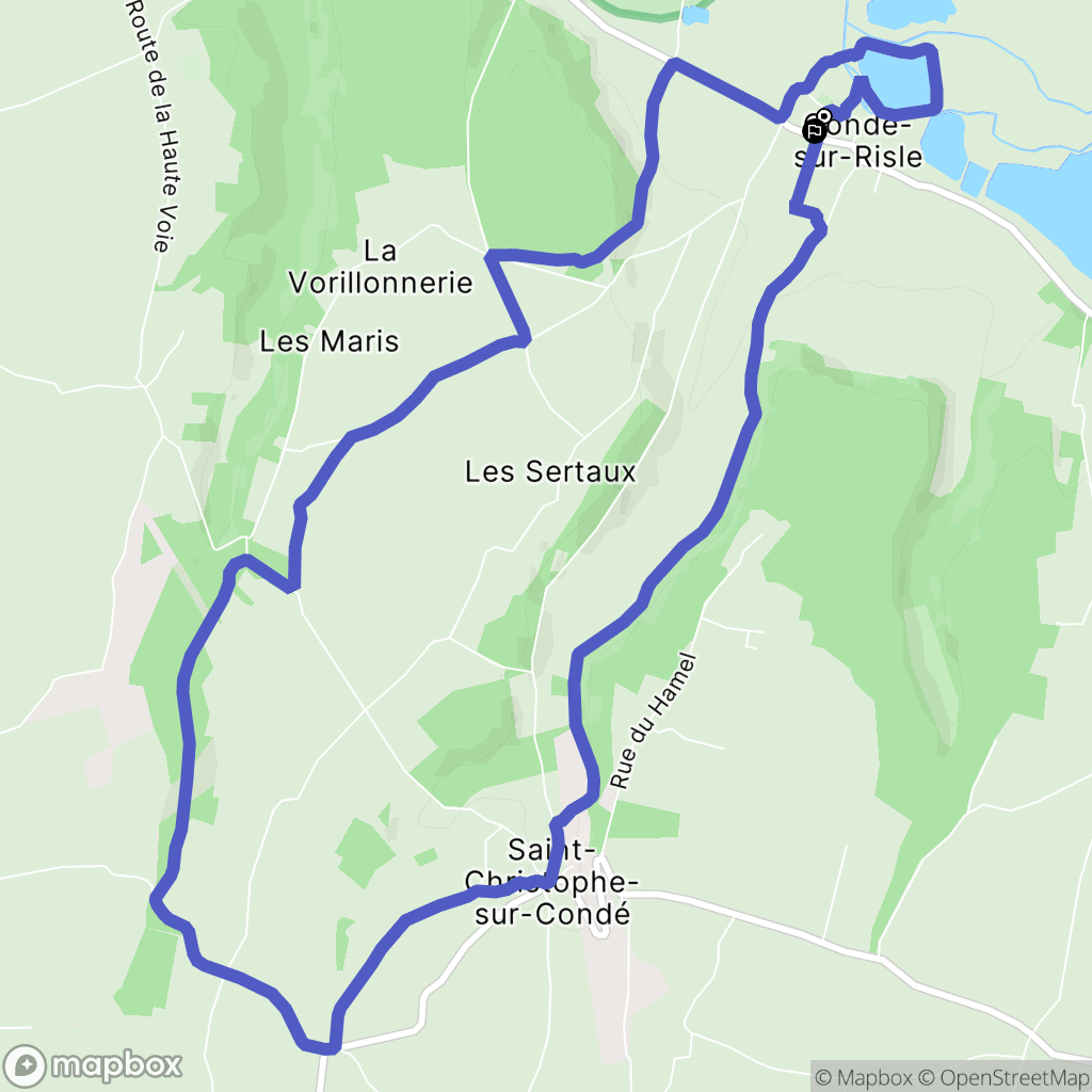 Condé-sur-Risle : carte du parcours de randonnée - France