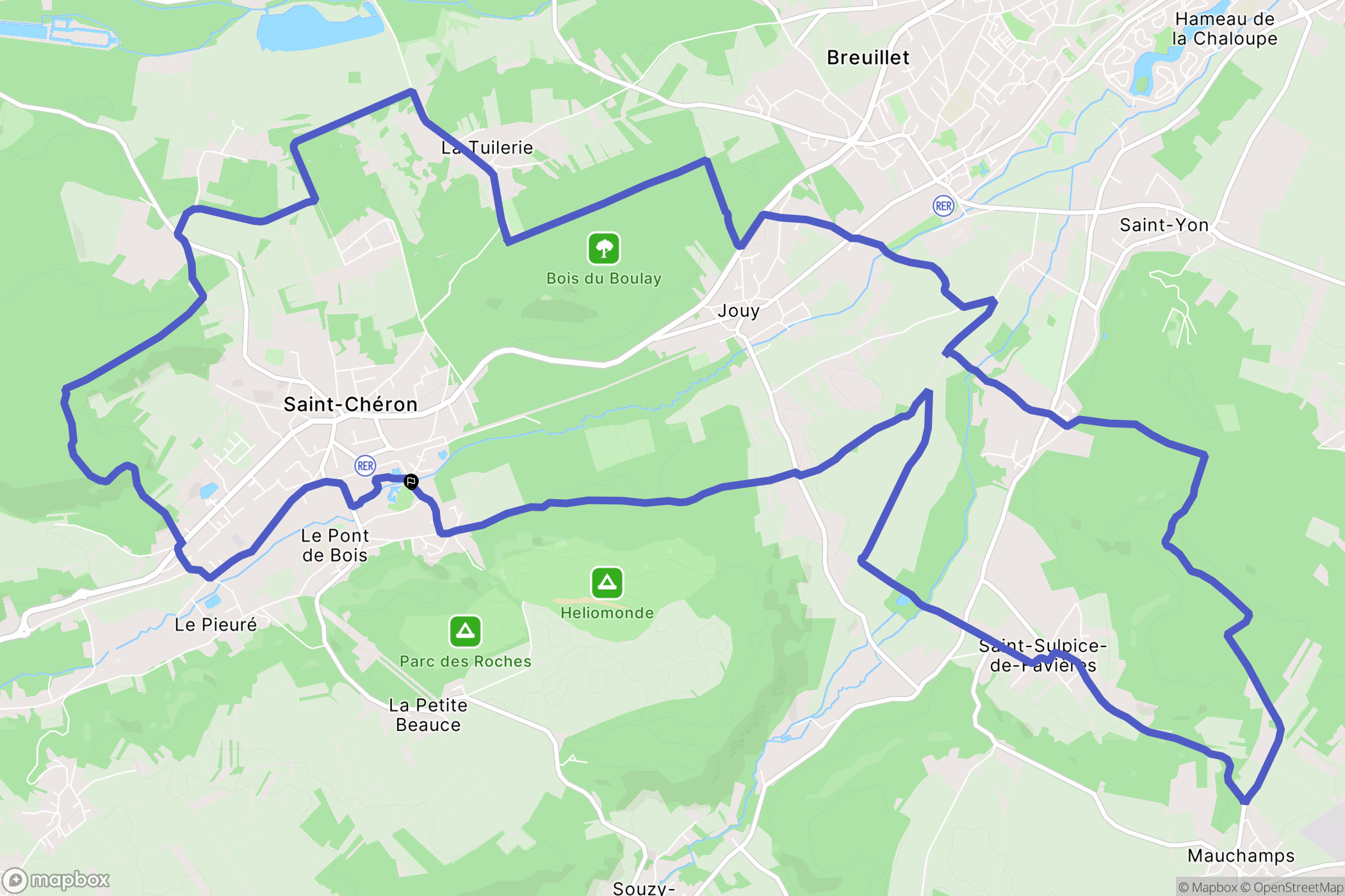 Saint-Chéron : carte du parcours de randonnée - France