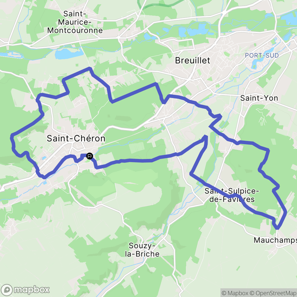 Saint-Chéron : carte du parcours de randonnée - France