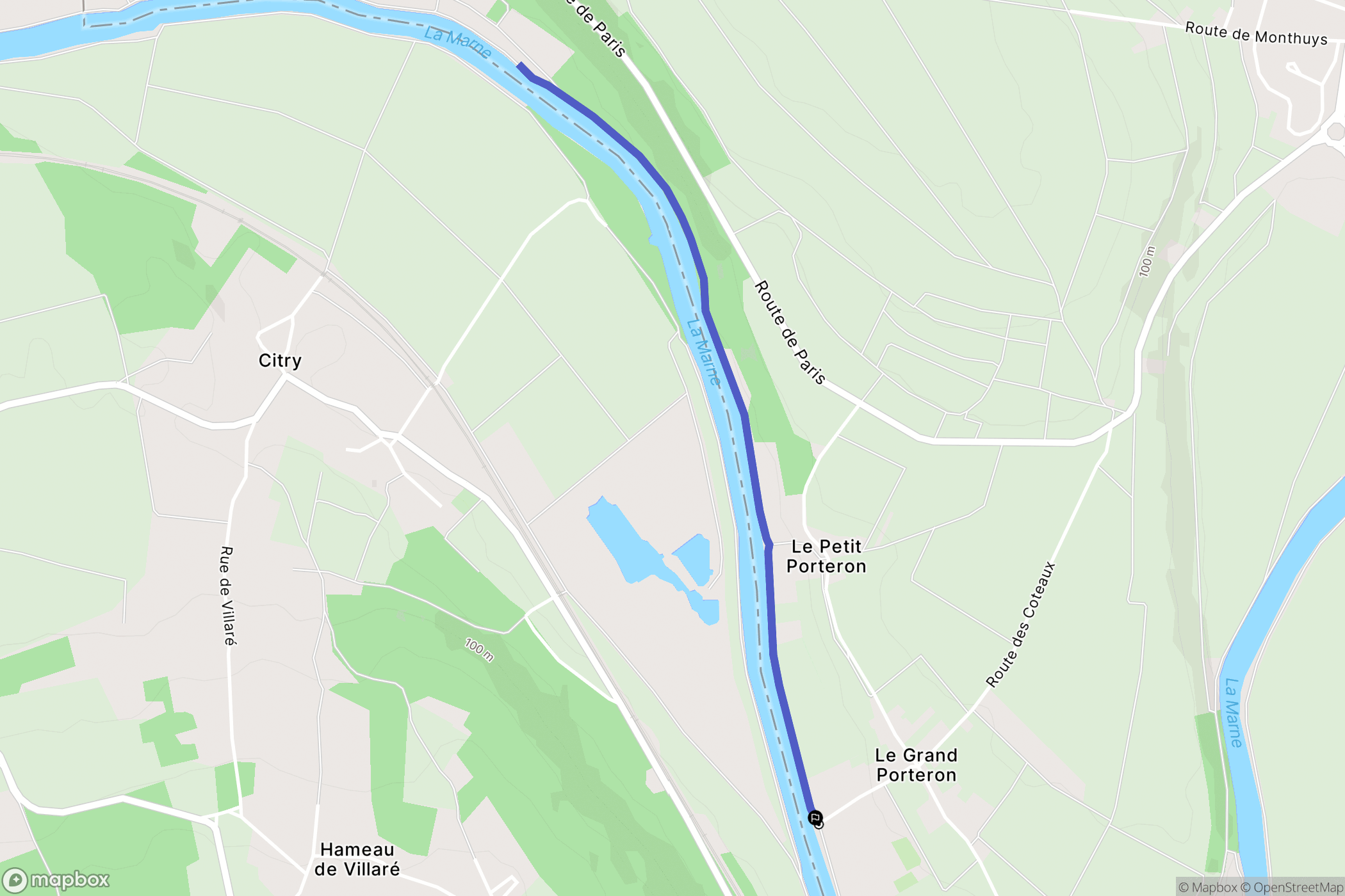 Charly-sur-Marne : carte du parcours de randonnée - France