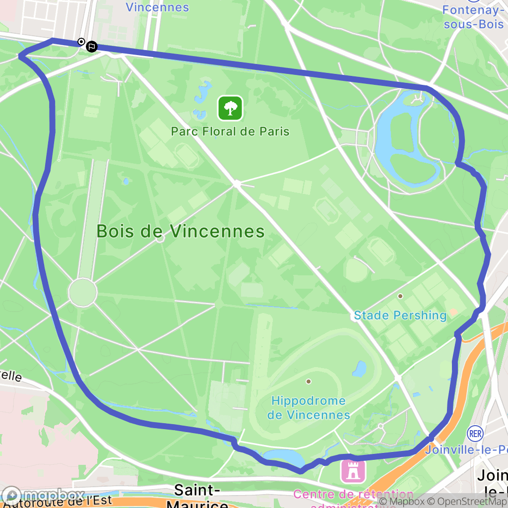 Vincennes : carte du parcours de randonnée - France