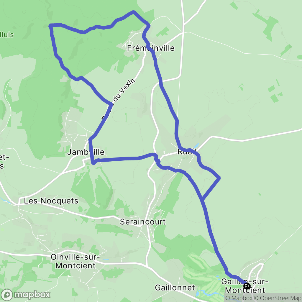 Gaillon-sur-Montcient : carte du parcours de randonnée - France