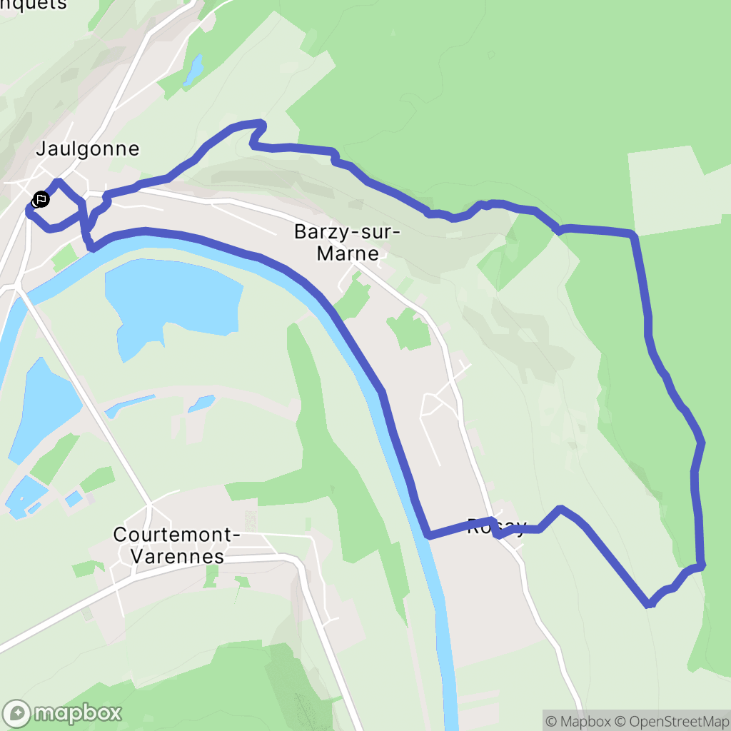 Jaulgonne : carte du parcours de randonnée - France