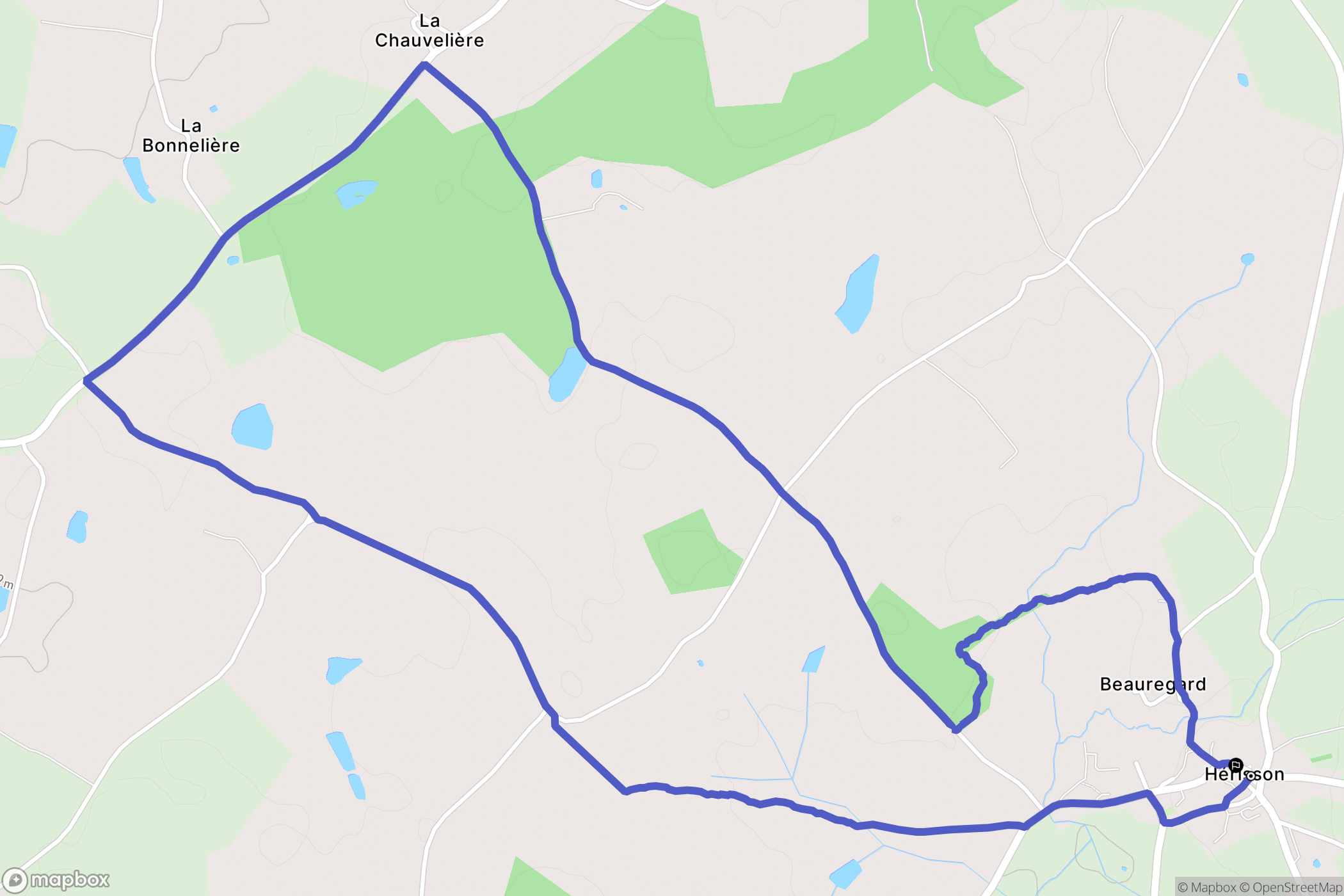 Pougne-Hérisson : carte du parcours de randonnée - France
