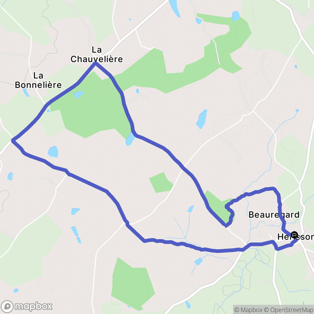 Pougne-Hérisson : carte du parcours de randonnée - France