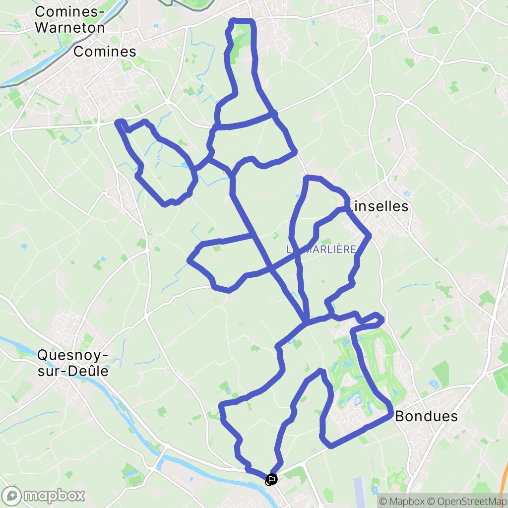 Wambrechies : carte du parcours de randonnée - France