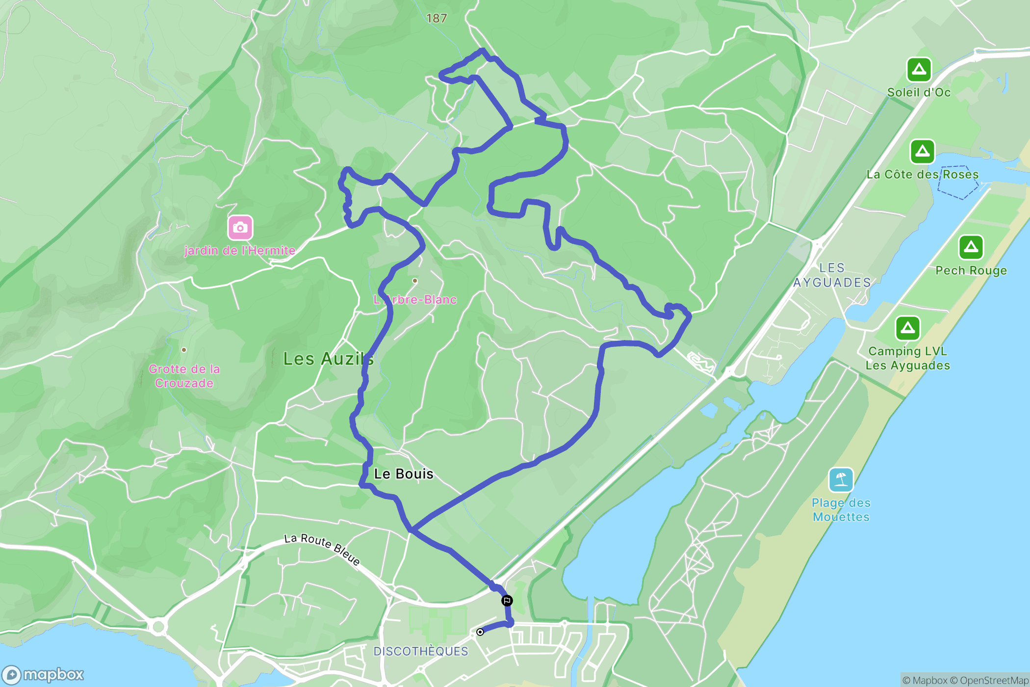 Gruissan : carte du parcours de randonnée - France