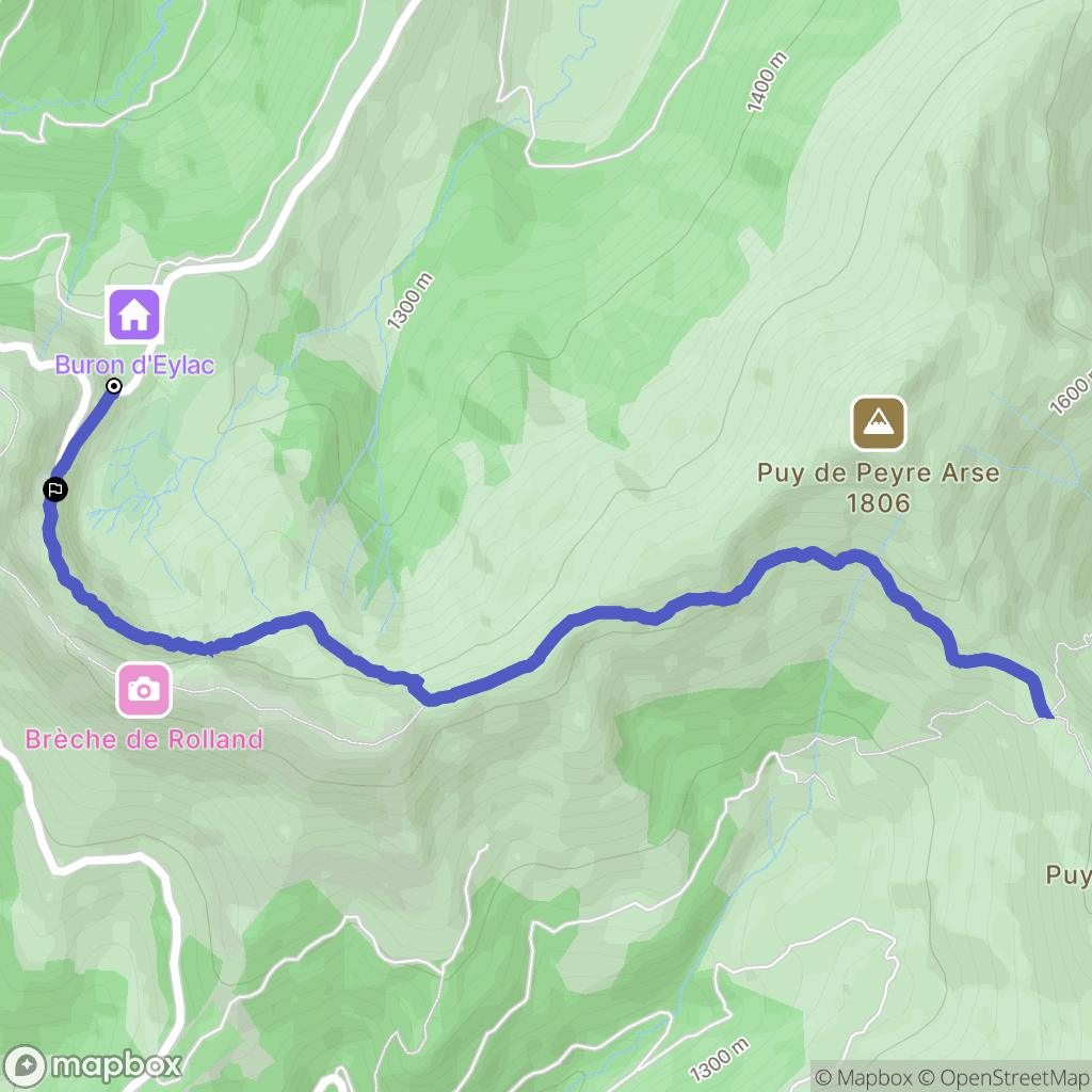 Lavigerie : carte du parcours de randonnée - France