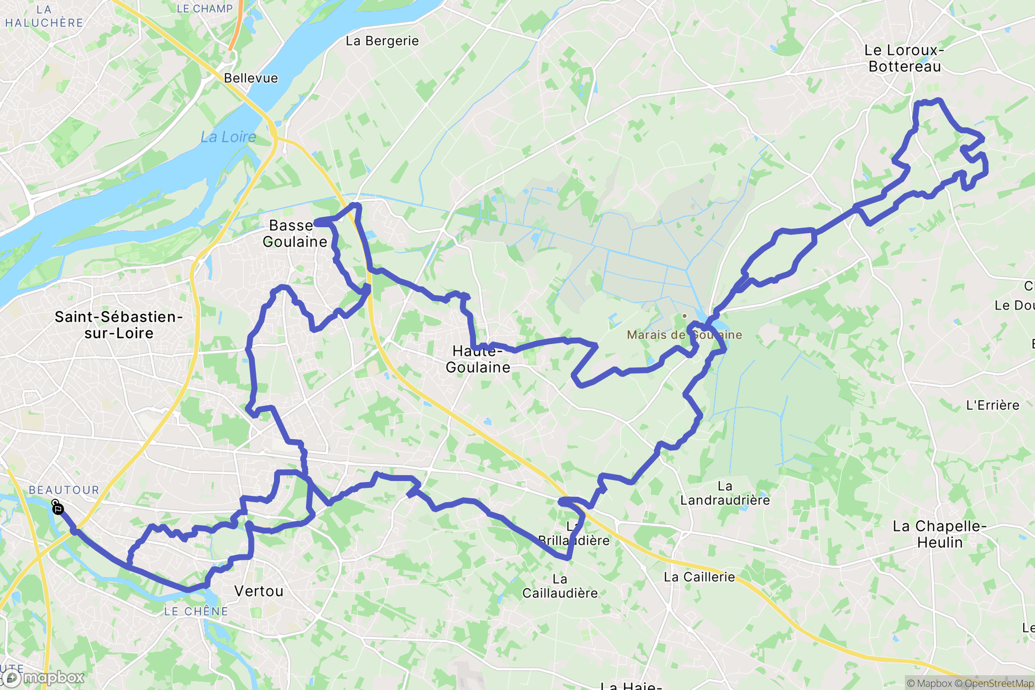 Vertou : carte du parcours de randonnée - France