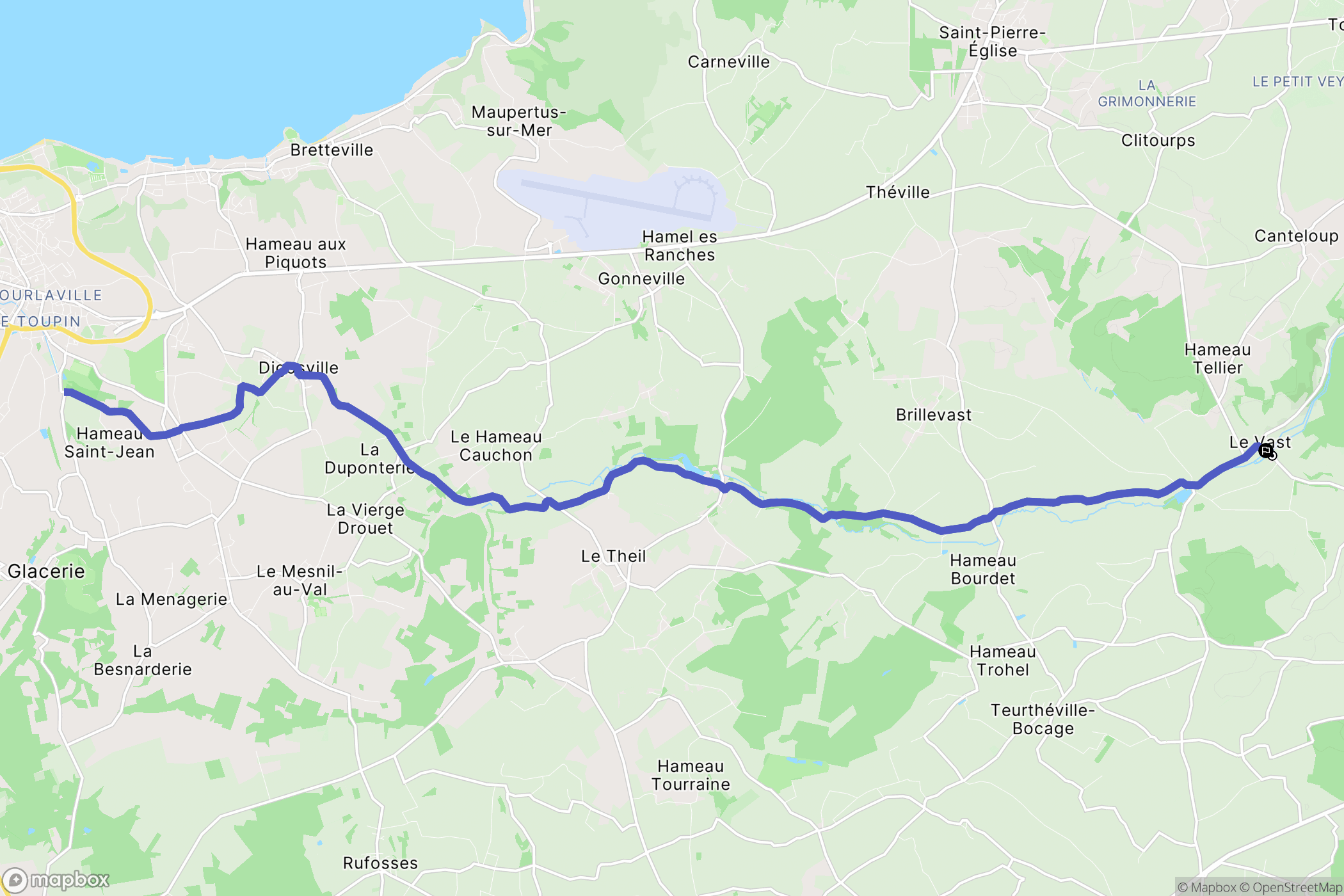 Le Vast : carte du parcours de randonnée - France