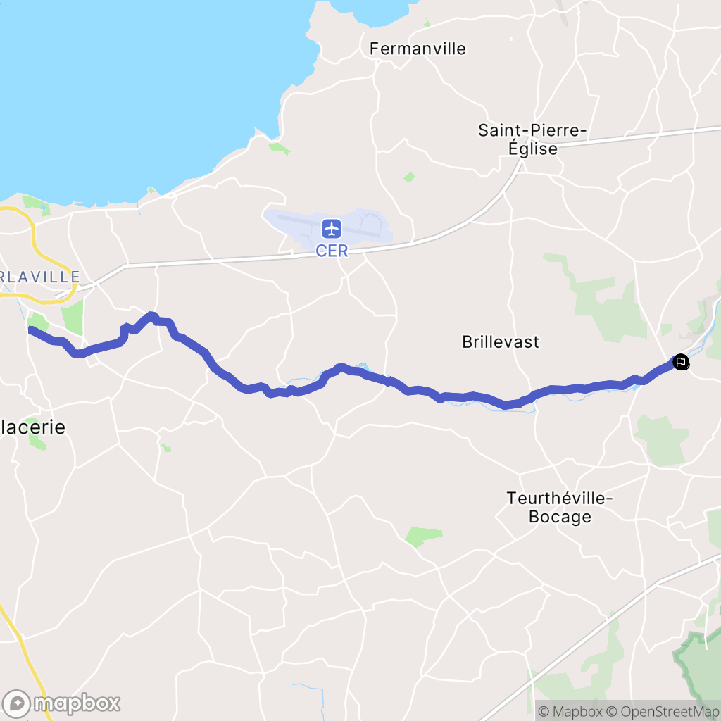 Le Vast : carte du parcours de randonnée - France