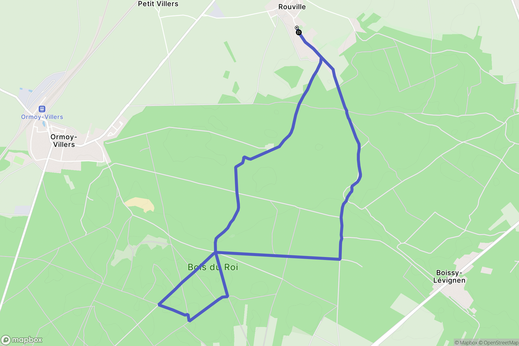 Rouville : carte du parcours de randonnée - France
