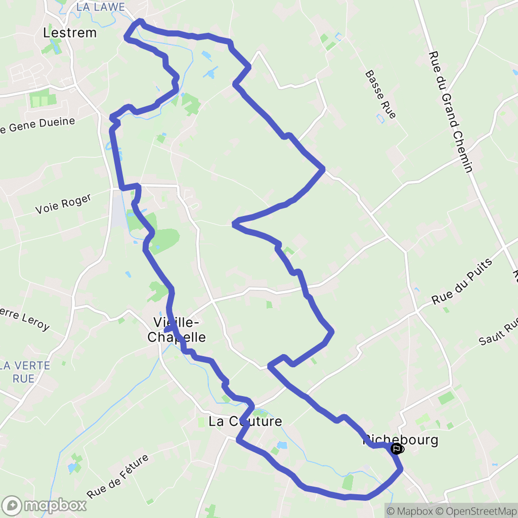 Richebourg : carte du parcours de randonnée - France