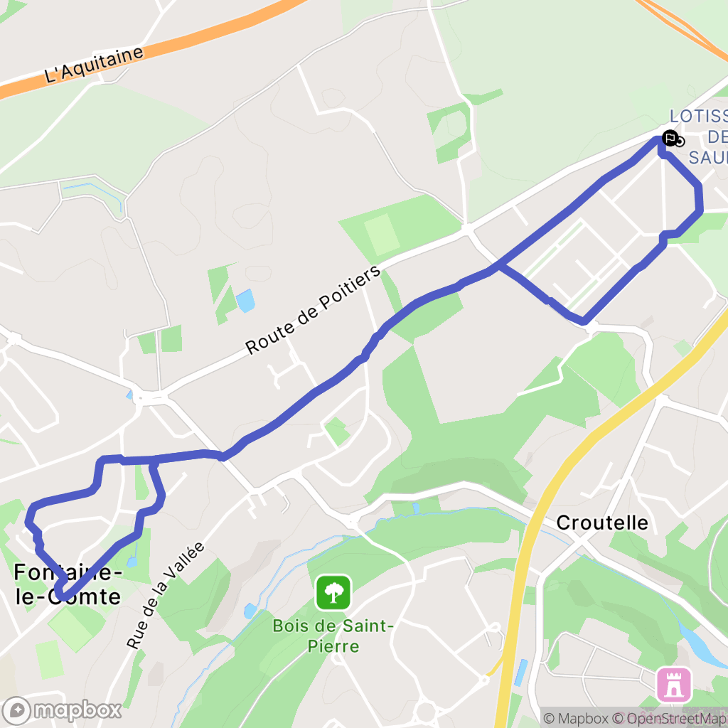 Croutelle : carte du parcours de randonnée - France