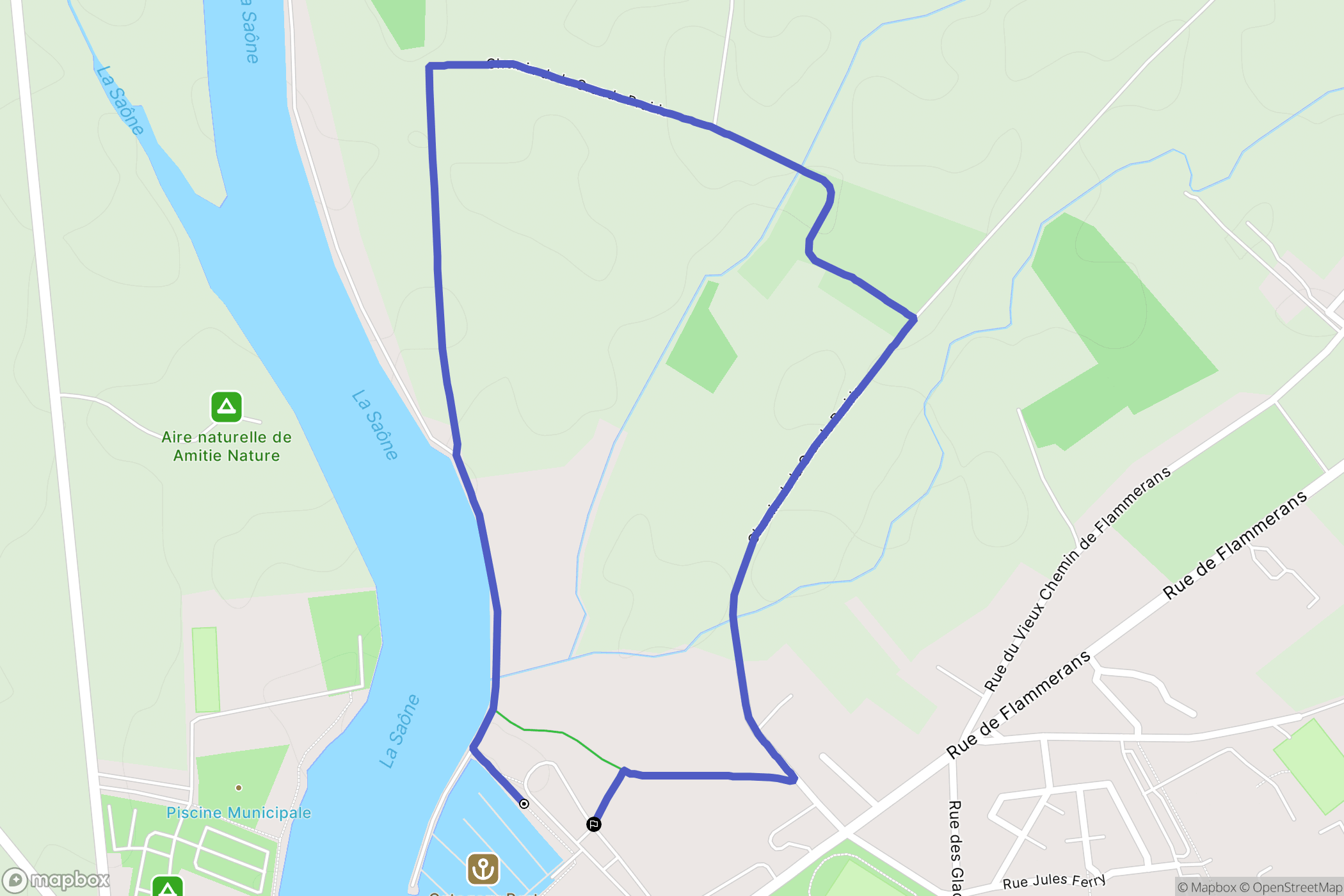 Auxonne : carte du parcours de randonnée - France