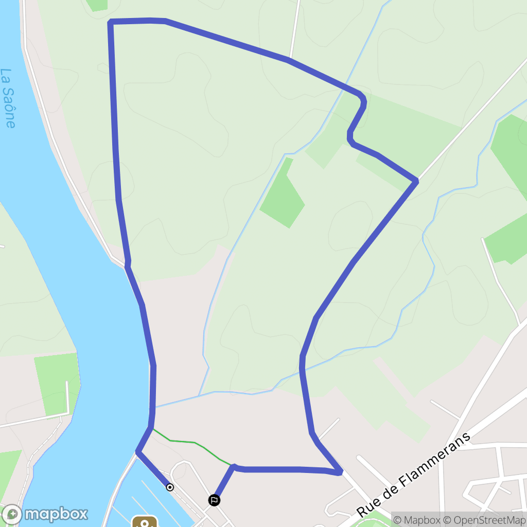 Auxonne : carte du parcours de randonnée - France